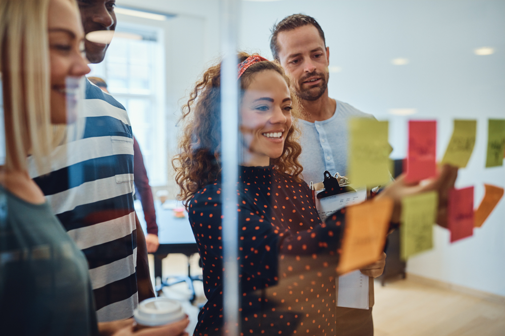 people working on a strategy